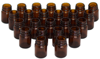 Brockway 15 mL / 15 cc / .5 oz Wide Mouth Round Amber Glass Bottle (24, 15 mL) - Sourcedly