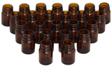 Brockway 15 mL / 15 cc / .5 oz Wide Mouth Round Amber Glass Bottle (400, 15 mL) - Sourcedly