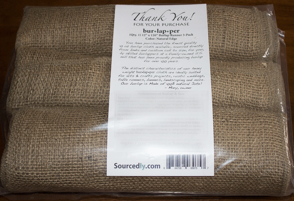 Burlapper, 12 Inch x 10 Yards (3-Pack), 100% Natural 12 oz Jute Burlap  Fabric